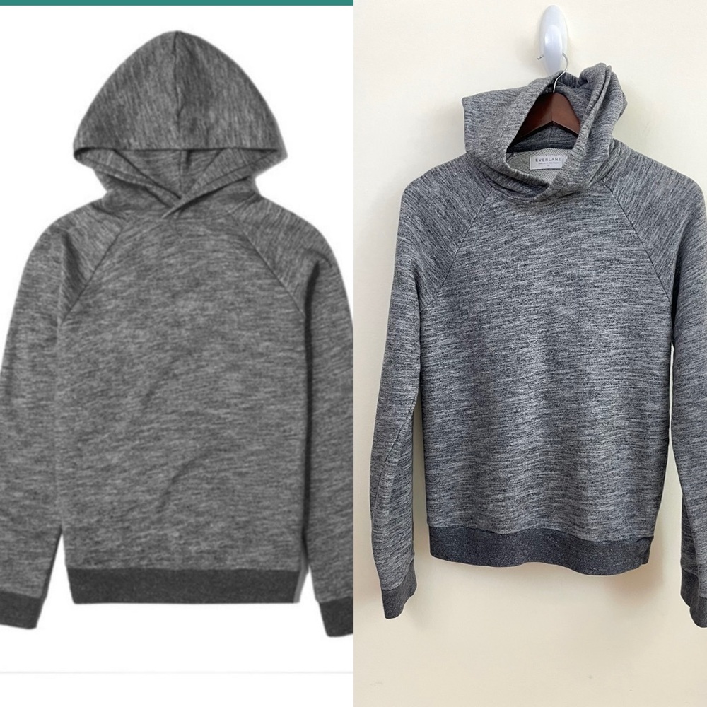 Everlane The Pullover Hoodie Sweatshirt in Gray Granite, Size XS Unisex, EUC
